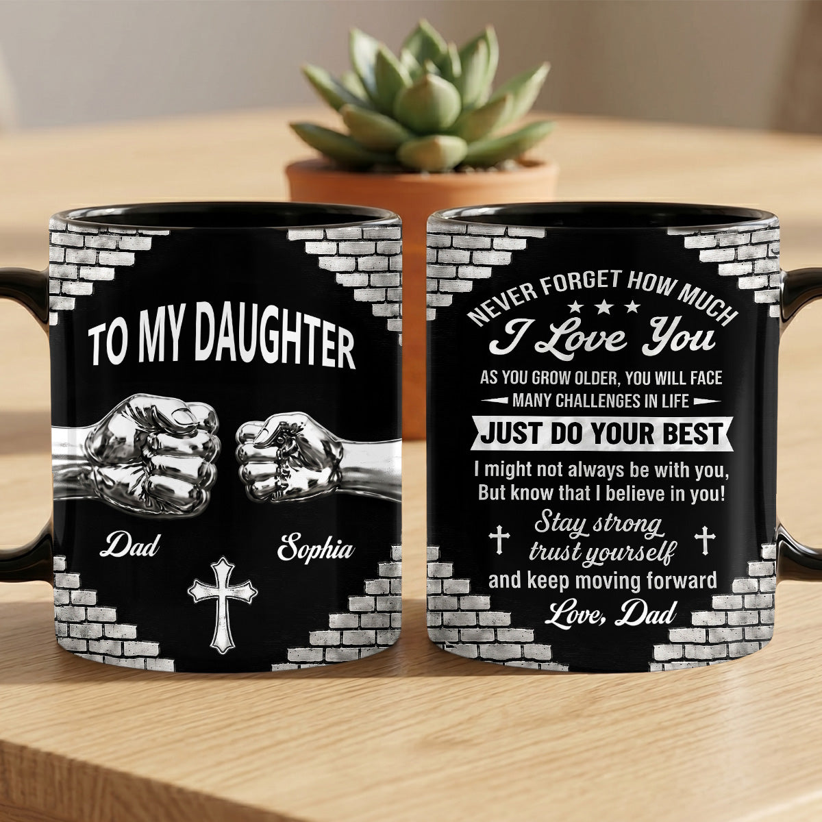 Just Do Your Best, Gift For Daughter From Dad | Personalized Ceramic Coffee Mug