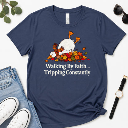 Walking By Faith Tripping Constantly, Gift For Funny Christians - 2D Unisex Premium T-shirt