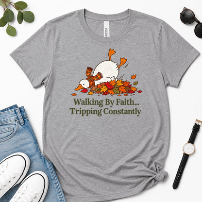 Walking By Faith Tripping Constantly, Gift For Funny Christians - 2D Unisex Premium T-shirt