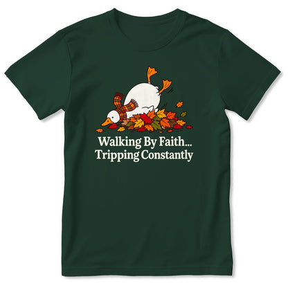 Walking By Faith Tripping Constantly Goose, Gift For Christian - 2D Unisex T-shirt
