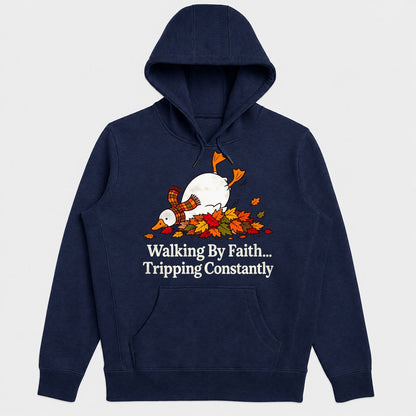 Walking By Faith Tripping Constantly, Gift For Christian Goose Lovers - 2D Unisex Hoodie