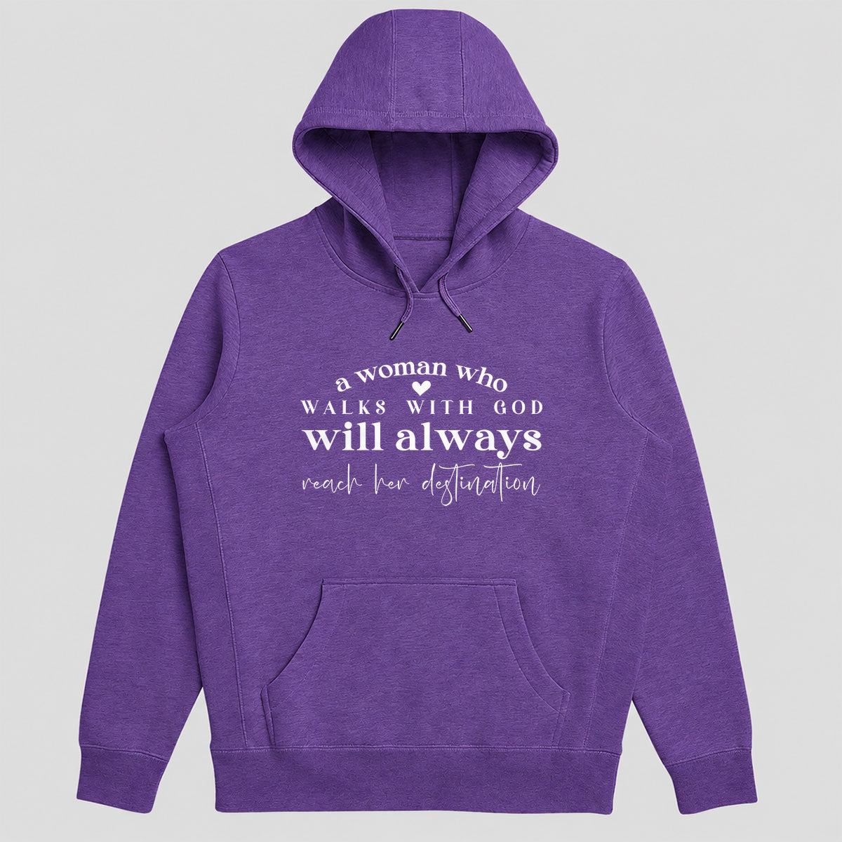 A Woman Who Walks With God Will Always Reach Her Destination, Christian Faith Hoodie for Women | 2D Unisex Hoodie