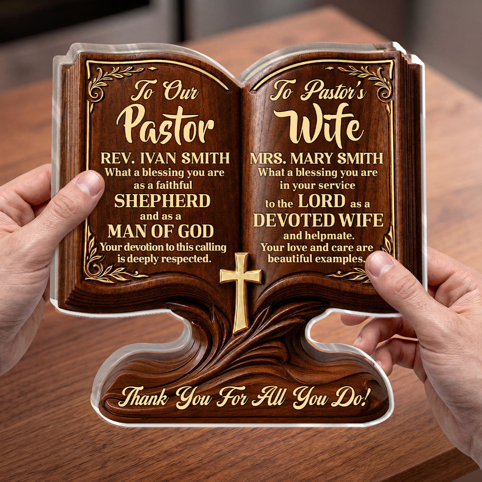 Two Hearts One Calling, Gift For Pastor Wife | Personalized Custom Shaped Acrylic Plaque