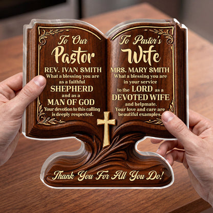 Two Hearts One Calling, Gift For Pastor Wife | Personalized Custom Shaped Acrylic Plaque
