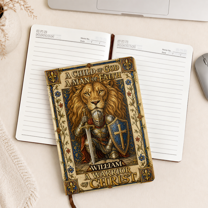 A Child Of God, Gift For Men | Personalized Leather Cover Notebook