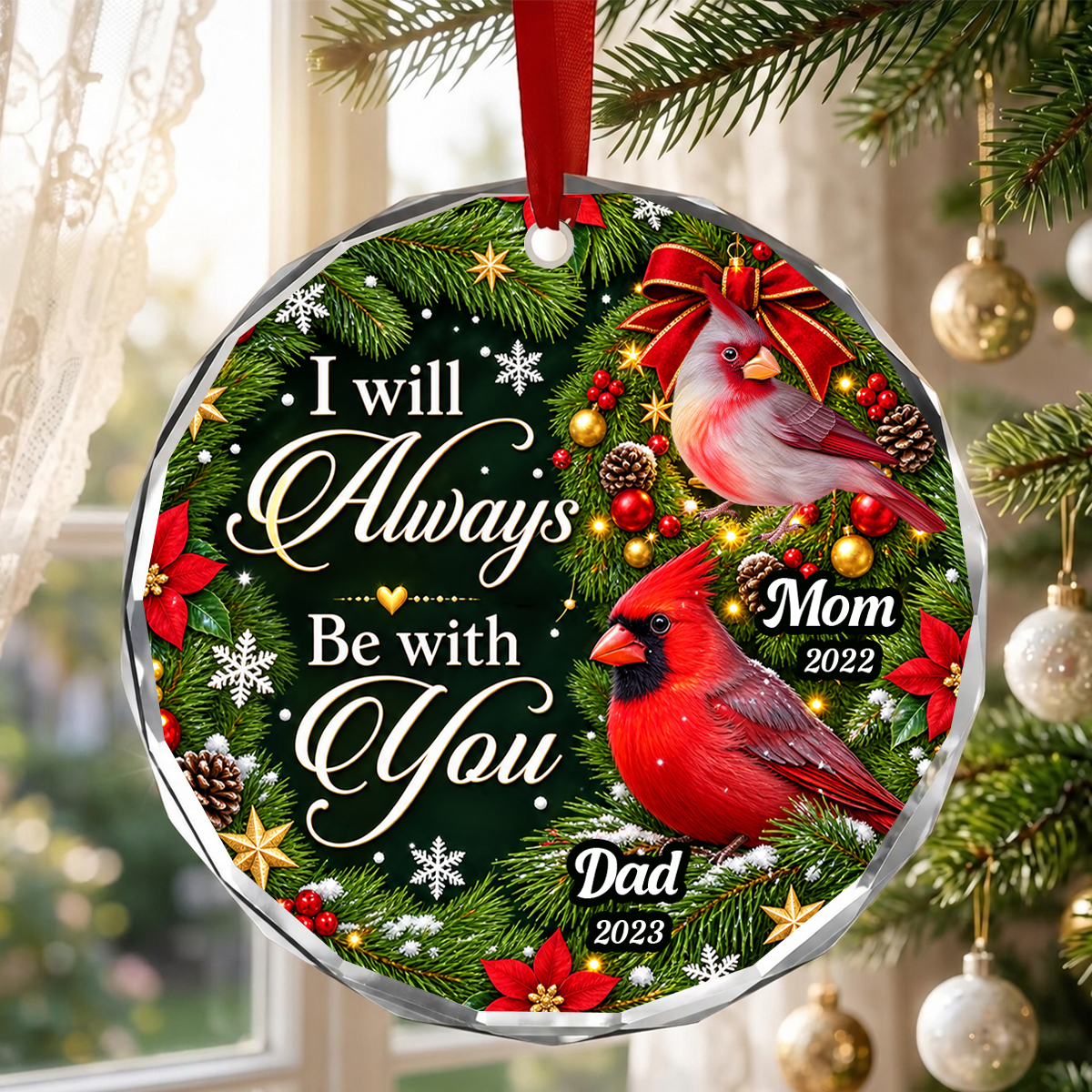 I Know Heaven Is A Beautiful Place For Loss Of Mom Dad, Memorial Gift For Mom Or Dad - Personalized Heart Shaped Glass Ornament