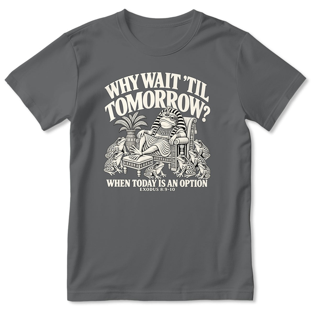 Why Wait Til Tomorrow When Today Is An Option, Exodus 8:9-10, Gift For Christian Bible Humor Lovers - 2D Unisex T-shirt
