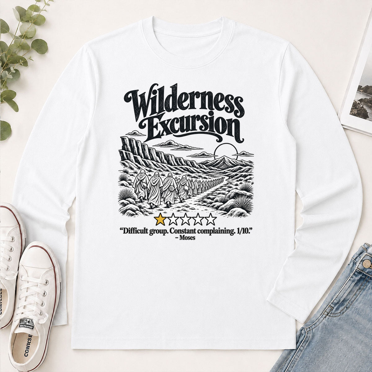 Wilderness Excursion Difficult Group Constant Complaining Moses, Gift For Bible Study Group - 2D Unisex Long Sleeve