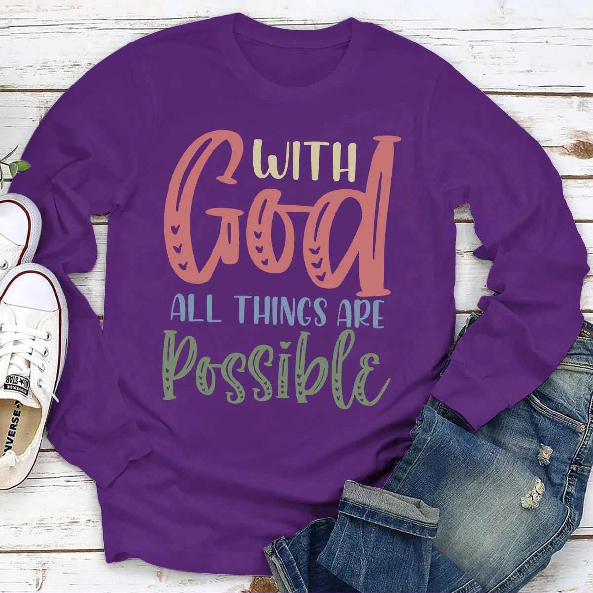 With God All Things Are Possible | 2D Unisex Long Sleeve