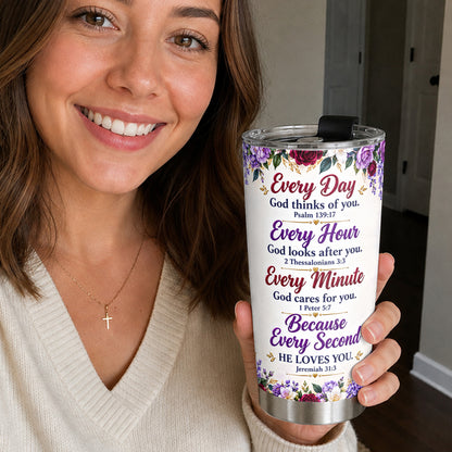 Every Day God Thinks Of You, Gift For Mom | Personalized Stainless Steel Tumbler