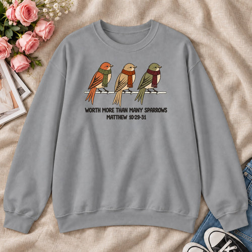 Worth More Than Many Sparrows Gift For Christian Bird Lovers - 2D Unisex Sweatshirt