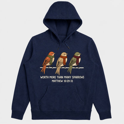 Worth More Than Many Sparrows, Gift For Christian Bird Lovers - 2D Unisex Hoodie