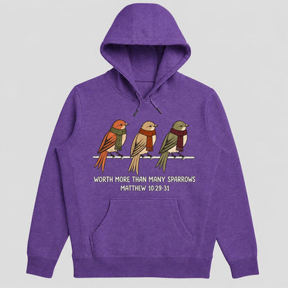Worth More Than Many Sparrows, Gift For Christian Bird Lovers - 2D Unisex Hoodie