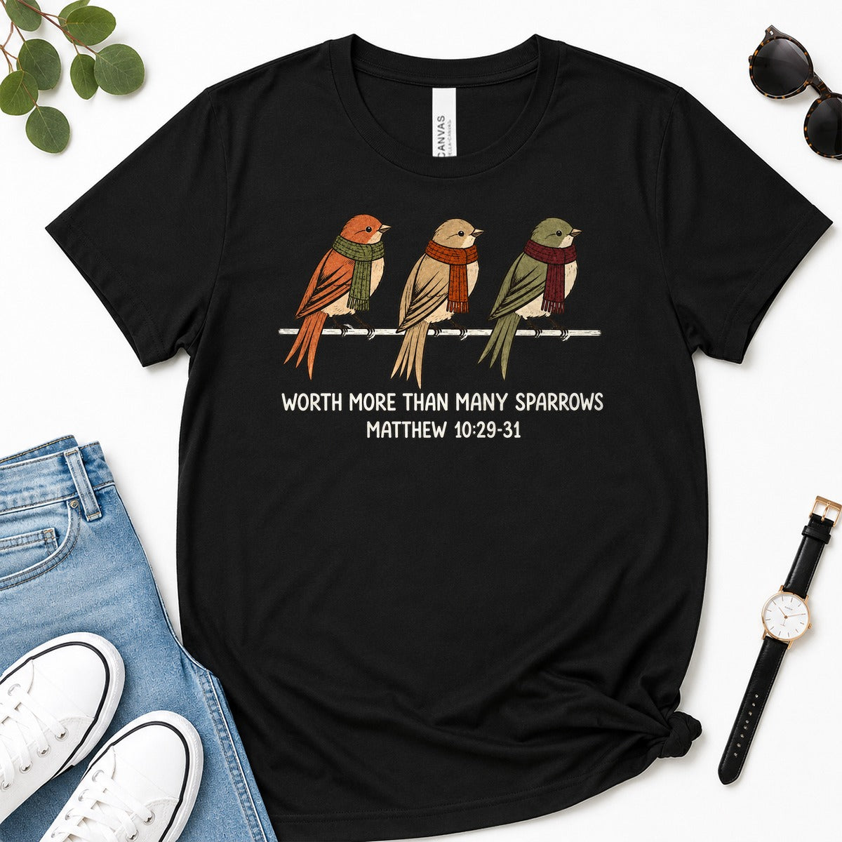 Worth More Than Many Sparrows, Gift For Christian Bird Lovers | 2D Unisex Premium T-shirt