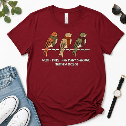 Worth More Than Many Sparrows, Gift For Christian Bird Lovers | 2D Unisex Premium T-shirt