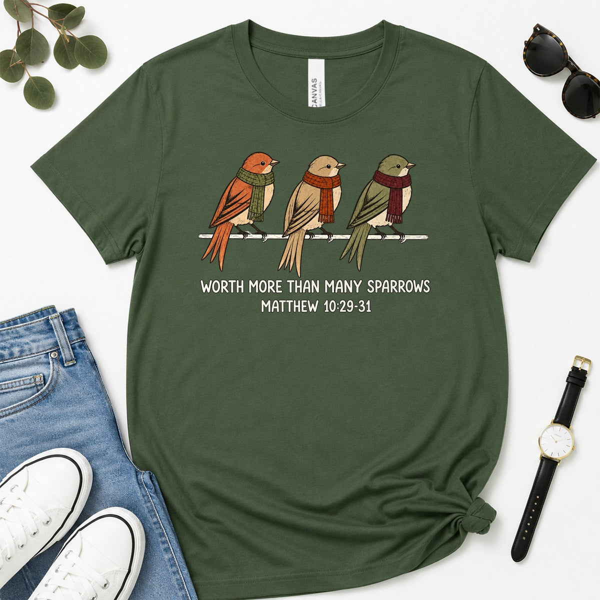 Worth More Than Many Sparrows, Gift For Christian Bird Lovers | 2D Unisex Premium T-shirt