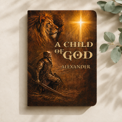 A Child Of God, Gift of Identity | Personalized Leather Cover Notebook