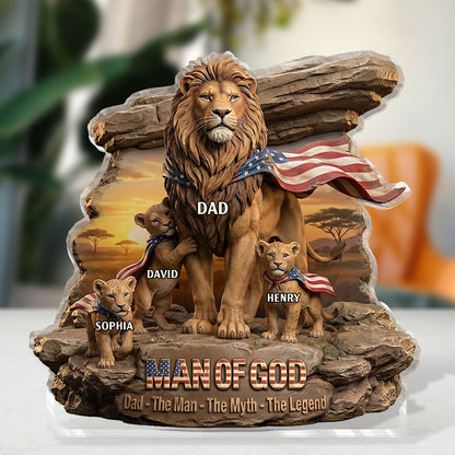 Man Of God Dad The Man The Myth The Legend | Personalized Custom Shaped Acrylic Plaque