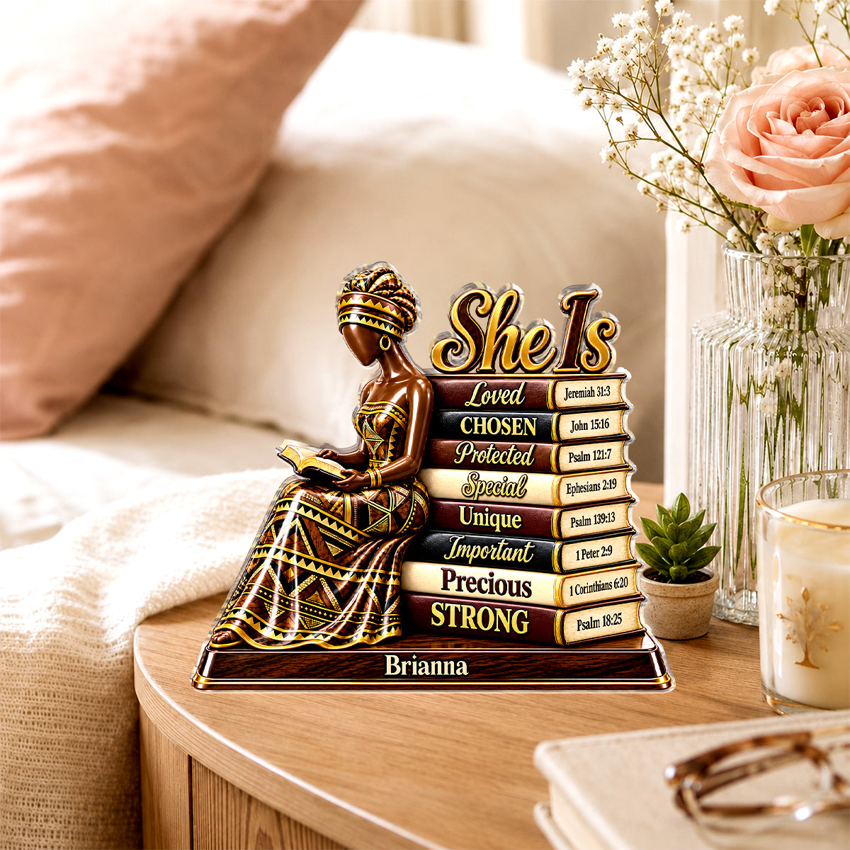 She Is Blessed, Gift For Women | Personalized Custom Shaped Squared Acrylic Plaque