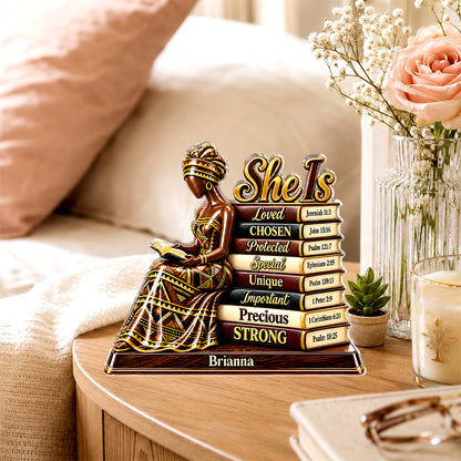 She Is Blessed, Gift For Women | Personalized Custom Shaped Squared Acrylic Plaque