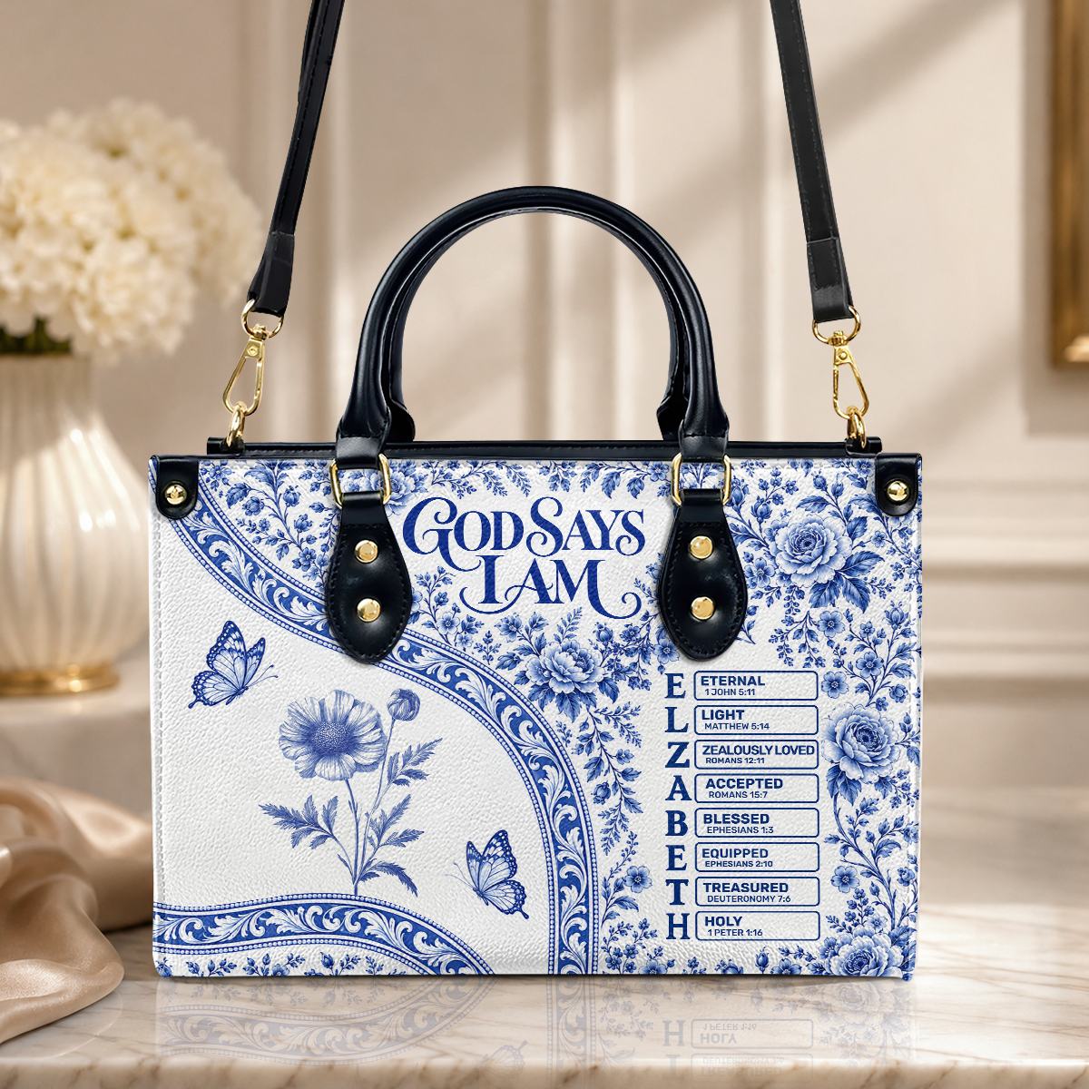 God Says I Am, Gift For Women | Personalized Leather Handbag