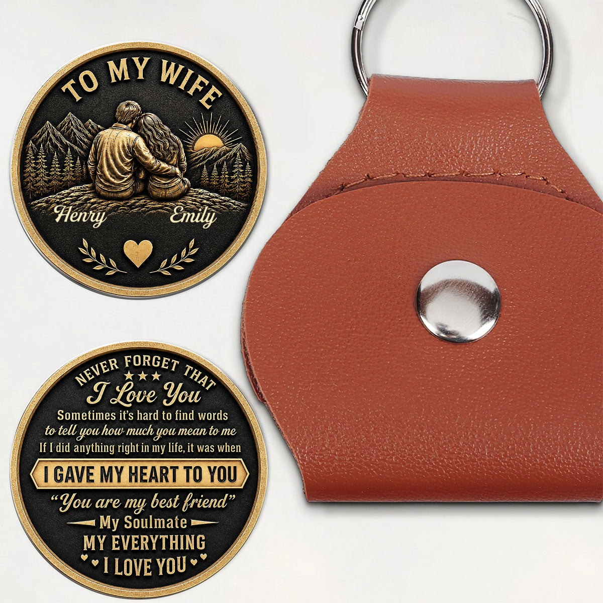Love Token Lasts Forever, Gift For Wife From Husband - Personalized Pocket Hug