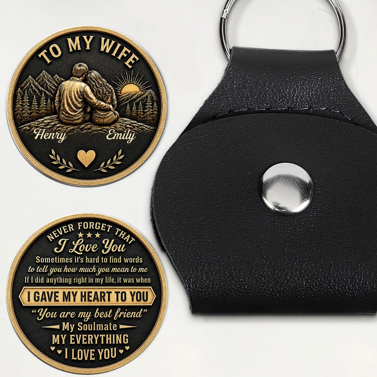 Love Token Lasts Forever, Gift For Wife From Husband - Personalized Pocket Hug