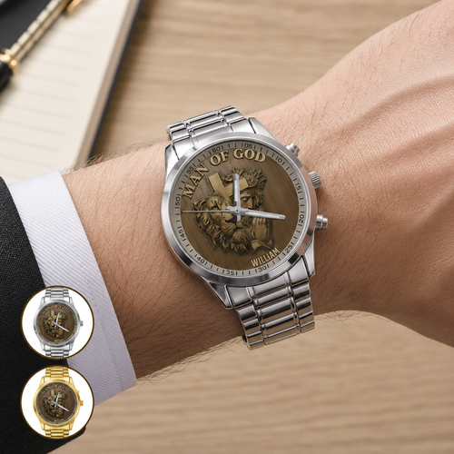 Man Of God, Gift of Wisdom | Personalized Men's Wrist Watch