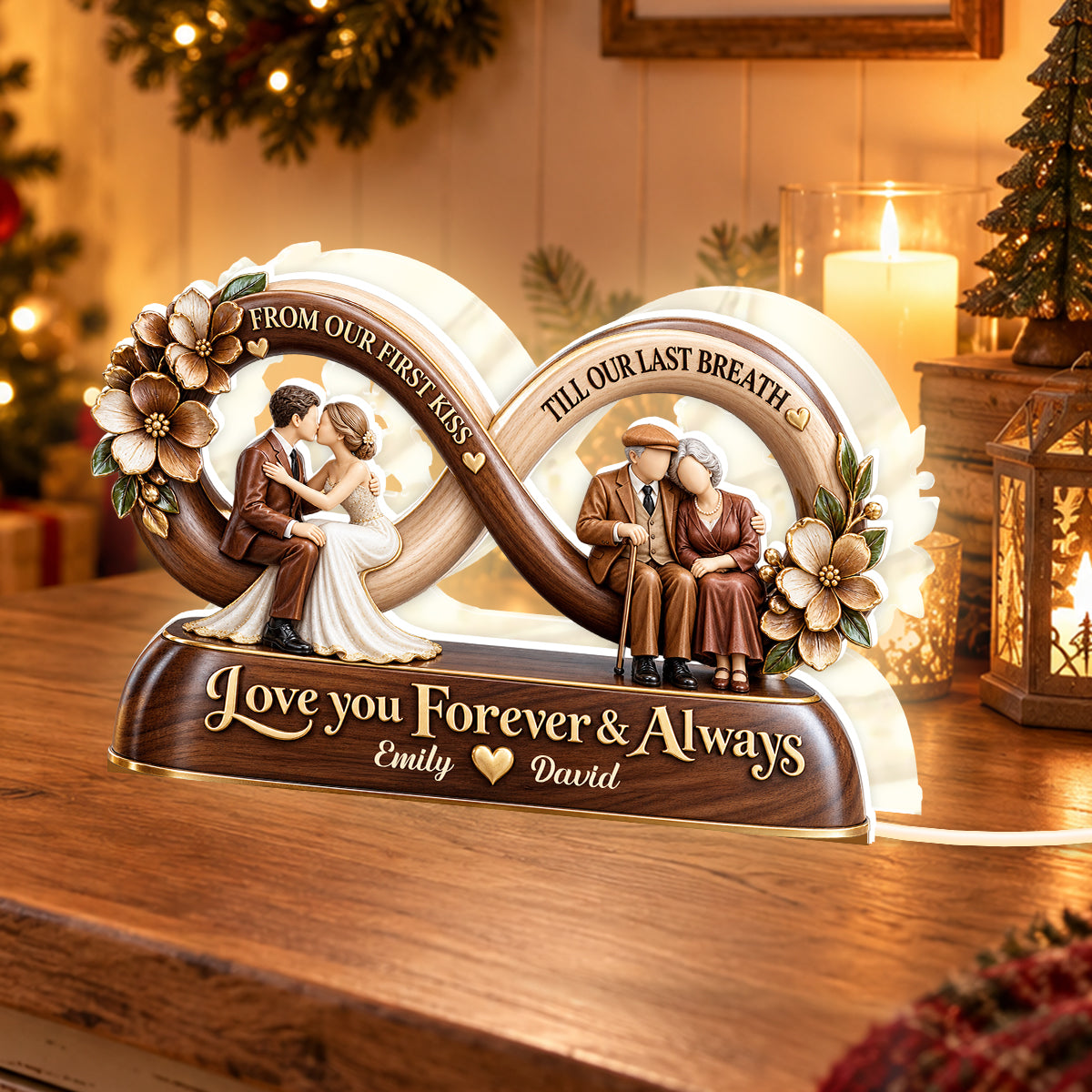 From Our First Kiss Till Our Last Breath, 7Th Year Anniversary Gift | Personalized Light Box