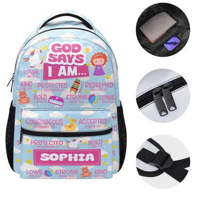God Says I Am | Personalized Backpack