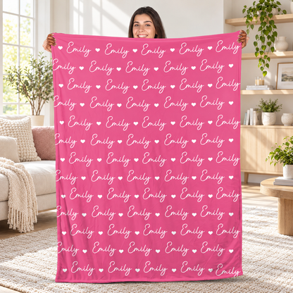 Custom Names Gifts For Kids Family - Personalized Fleece Blanket
