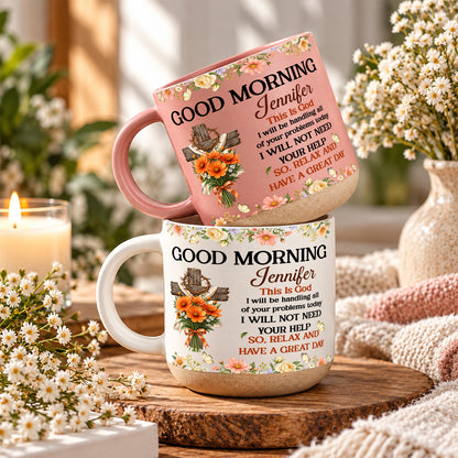Birth Flower Bouquet Good Morning This Is God, Gift For Loved One | Personalized Pottery Mug