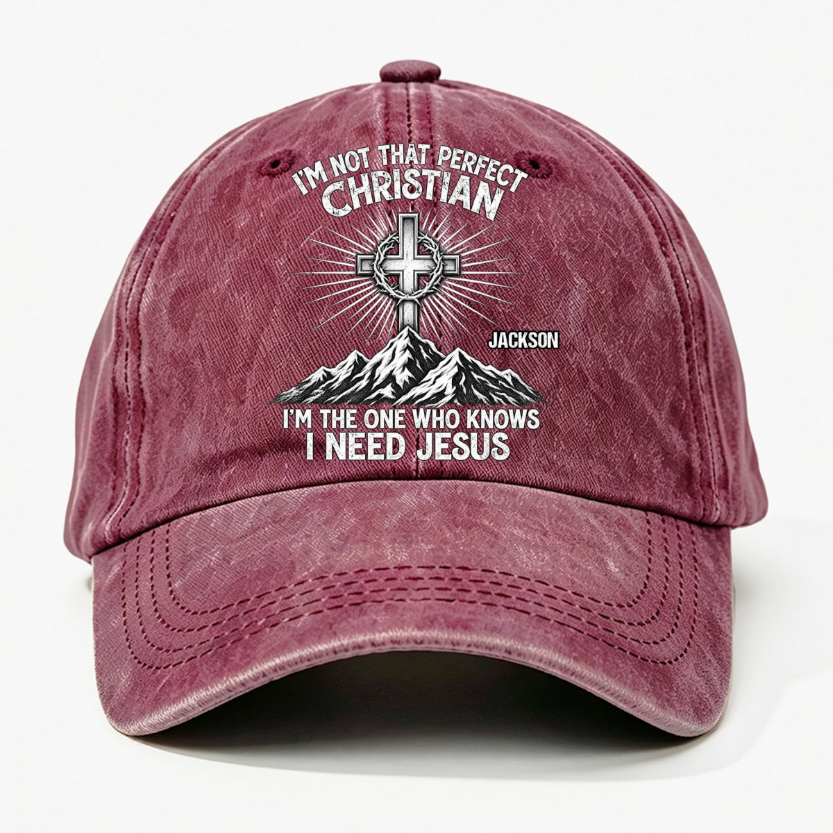 Raised In Faith, Gift For Christian - Personalized Custom Vintage Washed Denim Cap
