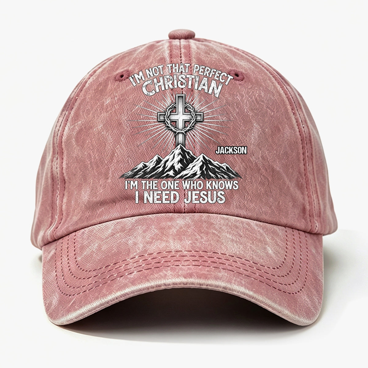 Raised In Faith, Gift For Christian - Personalized Custom Vintage Washed Denim Cap