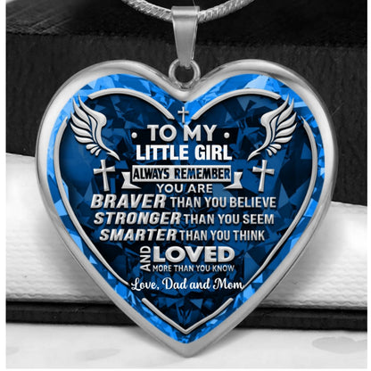 To My Granddaughter And Daughter, Christian Gift For Granddaughter, Daughter- Personalized Heart Necklace