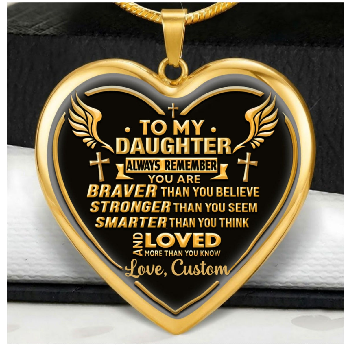 To My Granddaughter And Daughter, Christian Gift For Granddaughter, Daughter- Personalized Heart Necklace