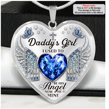I Used To Be His Angel, Gift For Daughter | Personalized Heart Necklace