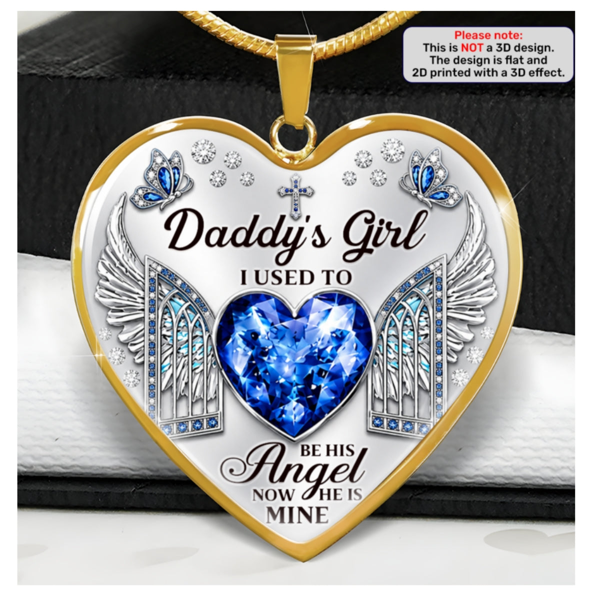 I Used To Be His Angel, Gift For Daughter | Personalized Heart Necklace