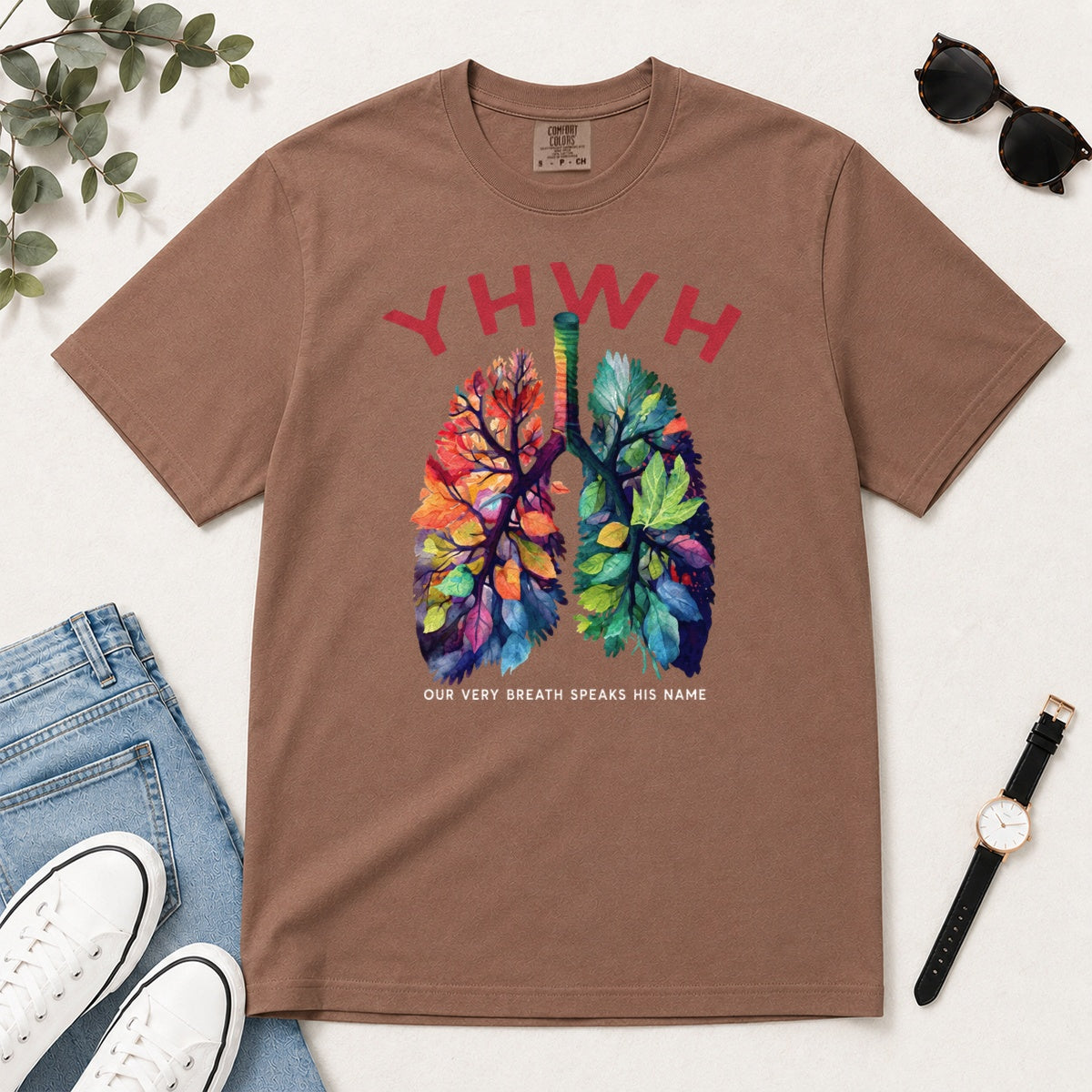 YHWH Our Very Breath Speaks His Name, Gift For Christian Nurses - 2D Unisex Garment-dyed T-shirt