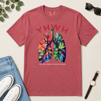 YHWH Our Very Breath Speaks His Name, Gift For Christian Nurses - 2D Unisex Garment-dyed T-shirt