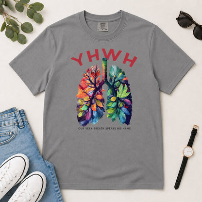 YHWH Our Very Breath Speaks His Name, Gift For Christian Nurses - 2D Unisex Garment-dyed T-shirt