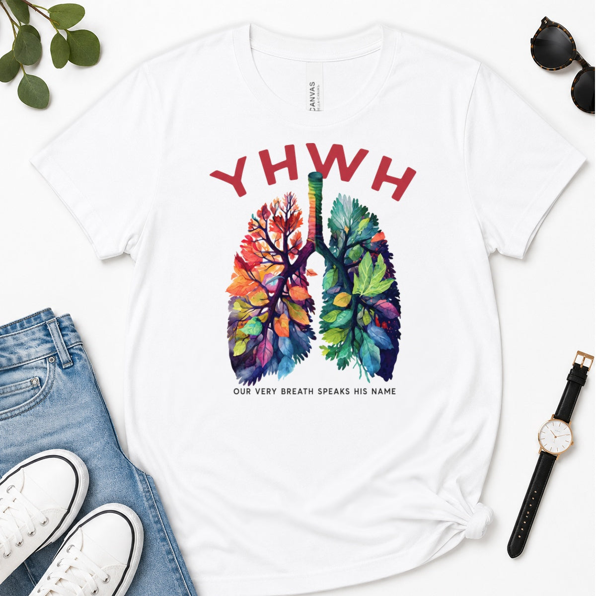 YHWH Our Very Breath Speaks His Name, Gift For Christian Nurses - 2D Unisex Premium T-shirt