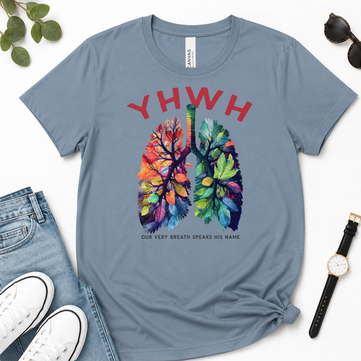 YHWH Our Very Breath Speaks His Name, Gift For Christian Nurses - 2D Unisex Premium T-shirt