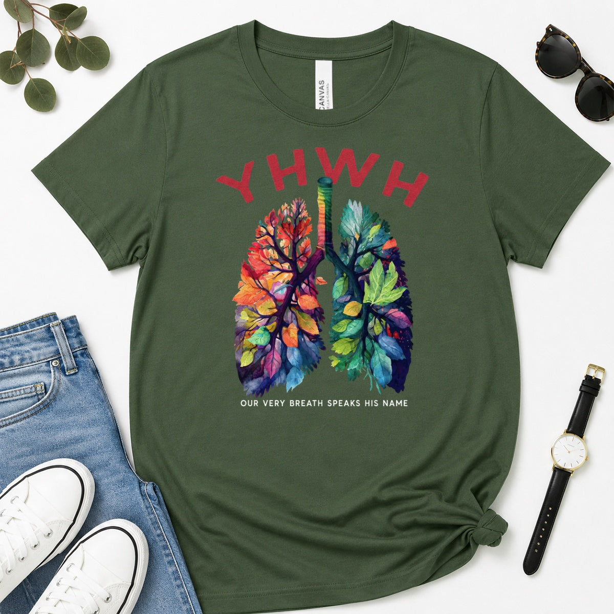 YHWH Our Very Breath Speaks His Name, Gift For Christian Nurses - 2D Unisex Premium T-shirt