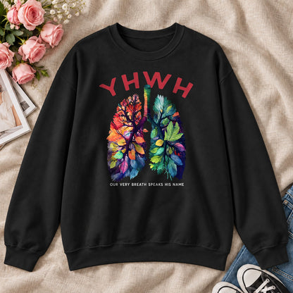 YHWH Our Very Breath Speaks His Name, Gift For Christian Respiratory Therapist - 2D Unisex Sweatshirt