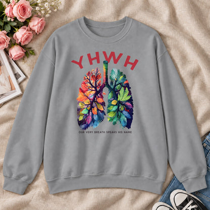YHWH Our Very Breath Speaks His Name, Gift For Christian Respiratory Therapist - 2D Unisex Sweatshirt