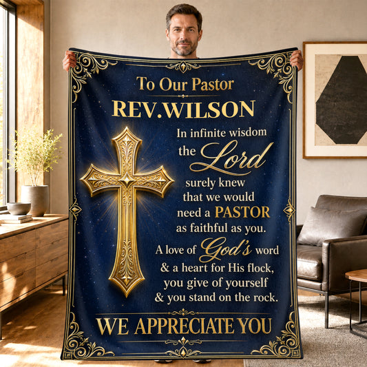 To Our Pastor, Gift For Pastor | Personalized Fleece Blanket