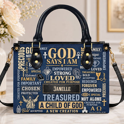 I Am A Child Of God, Gift For Women | Personalized Leather Handbag