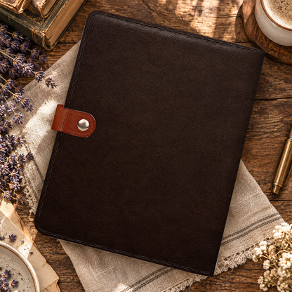 Man Of God, Gift For Men | Personalized Leather Notebook Cover With Pocket