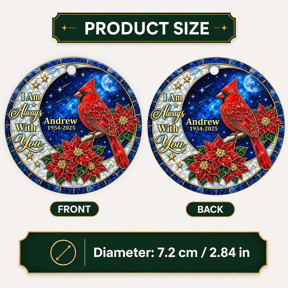 Cardinal From Heaven, Gift For Famliy - Personalized Round Shaped Ceramic Ornament